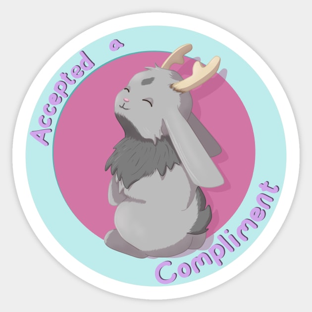 Accepted a Compliment (Pink and Blue) Sticker by Anathar